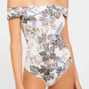 New Intimately Free People Floral Off The Shoulder Bodysuit Womens Large